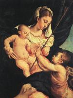 Bassano, Jacopo - Graphic Madonna and Child with Saint John the Baptist